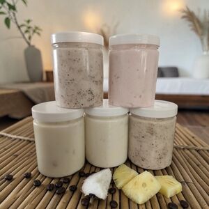 Handcrafted Whipped Shea Butter Sugar Scrub | Organic Spa Exfoliant| Choose One